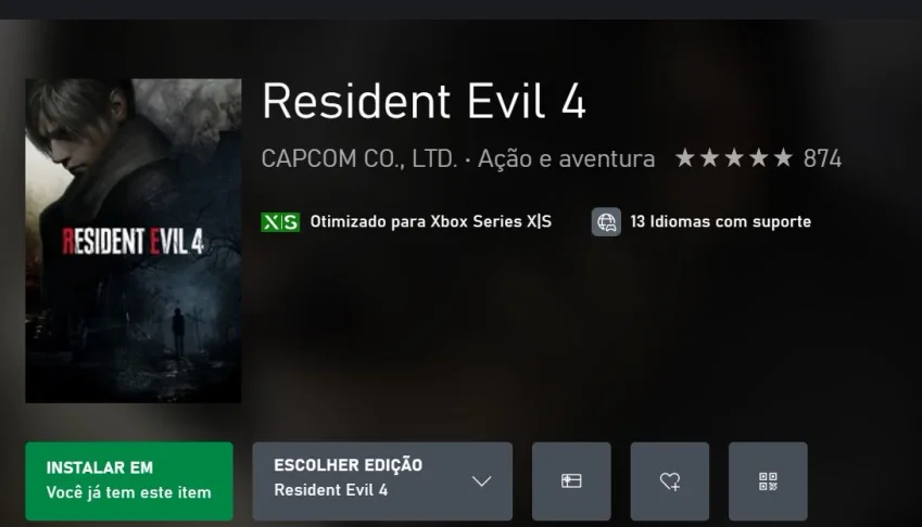 conta unica xbox com acesso a RESIDENT EVIL 4 REMAKE