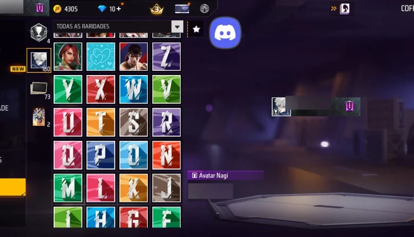 Conta De Ff 100+ Peitorais E Perfil De Letras Alfabeto Compl