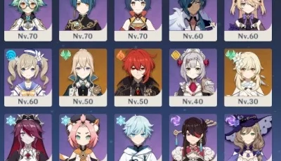 Genshin-Conta AR55 Vários personagens(constelações), etc