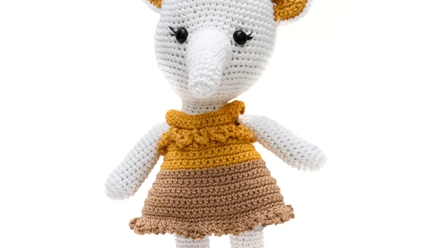 Elefante de Vestido em Amigurumi