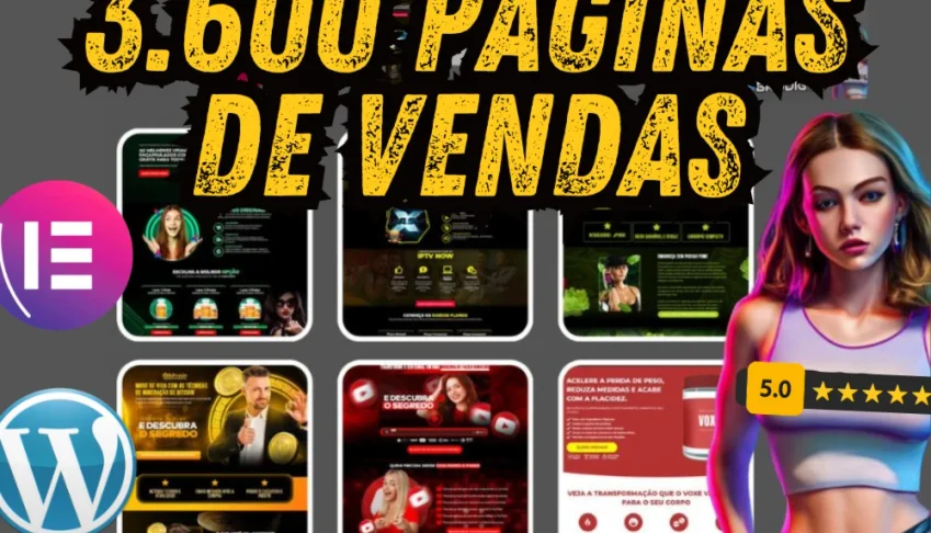3.600 Páginas de Vendas Editáveis no Elementor
