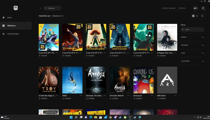 CONTA EPIC GAMES 66 JOGOS