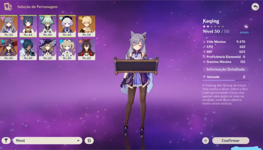 Conta de Genshin, AR 27 + 3 personagens 5*