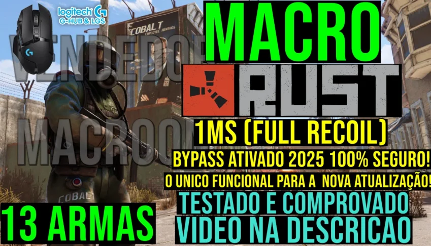 Macro Rust 1Ms (Full Recoil & Full Armas) Mouses Logitech