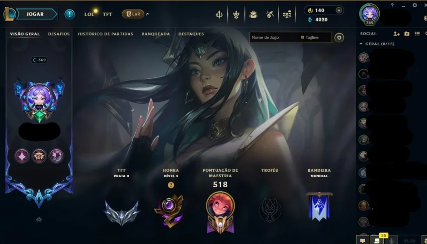 Conta lol lvl 369