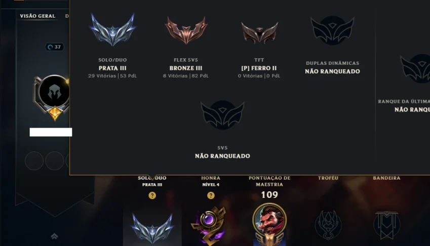 Prata 3 com 70 Champs e 44 Skins ( Mais de 50 Jogos )