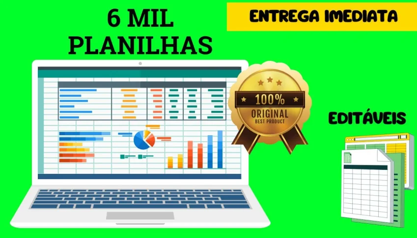 SUPER Pack de +3000 Planilhas Editáveis  + ENVIO IMÉDIATO