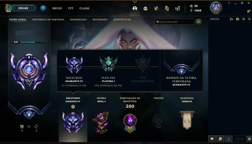 CONTA DIAMANTE IV COM ÓTIMAS SKINS