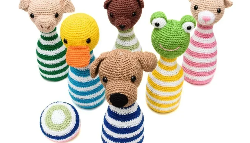 Boliche dos animais em amigurumi