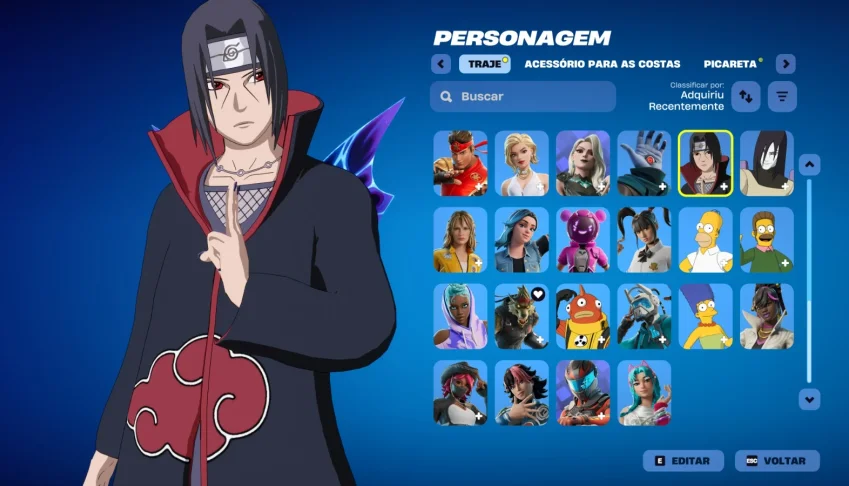 Conta Fortnite | 62 Skins | Itachi Uchiha | Entrega automáti