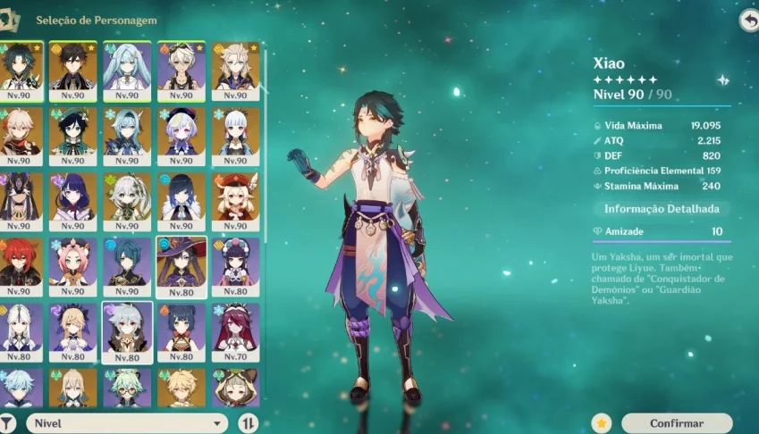 AR60 com 16 personagens 5★ com todos os Arcontes