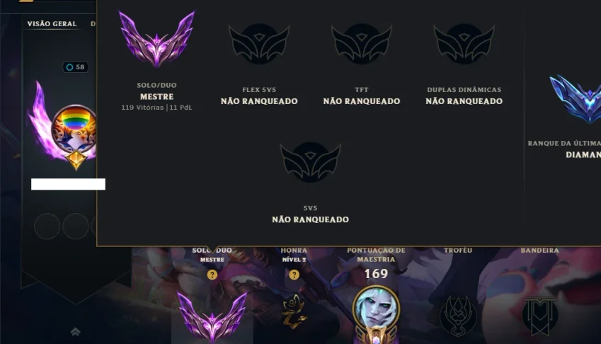 Mestre com 85 Champs e 13 Skins