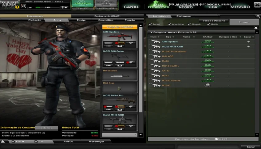 CONTA CAPITAO COMBAT ARMS