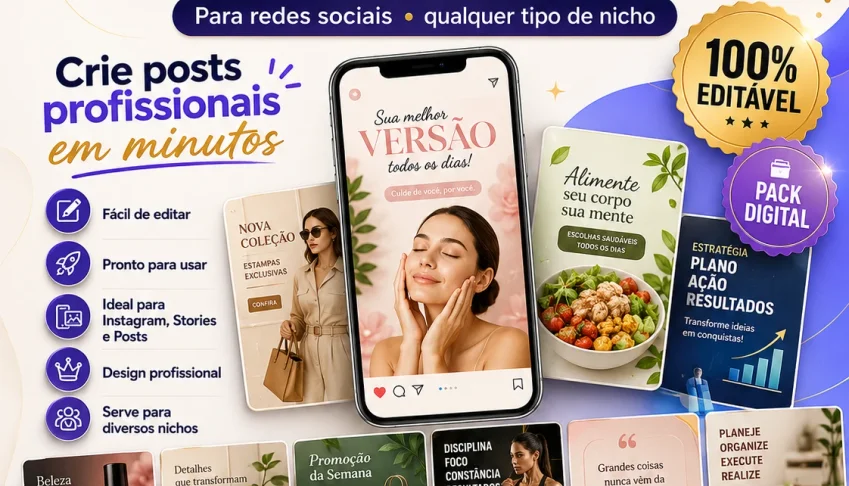 🔥 50 Templates Editáveis no Canva para Redes Sociais | Post