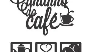 Kit 4 Peças Cantinho do Café em MDF Preto 30 cm
