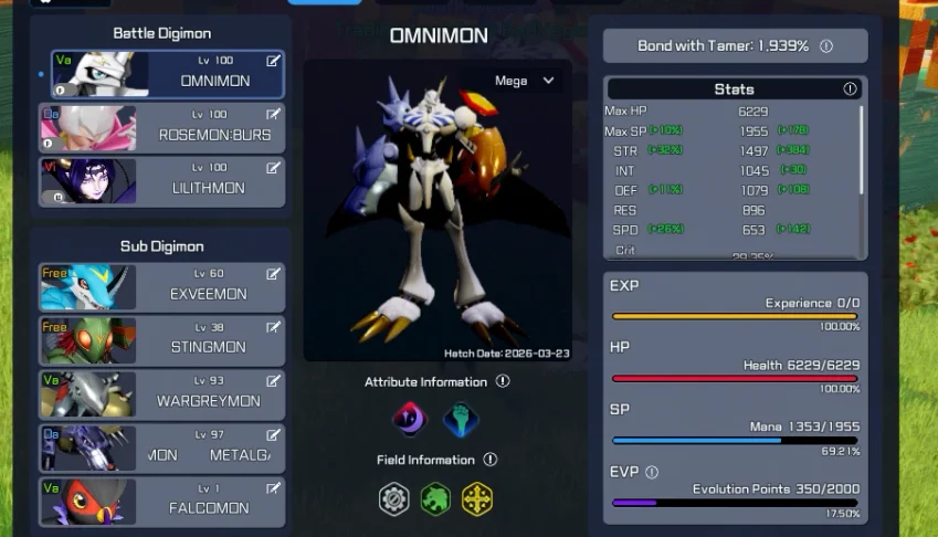 Conta Digimon Super Rumble-Omnimon,Lilithmon e RosemonBurstM