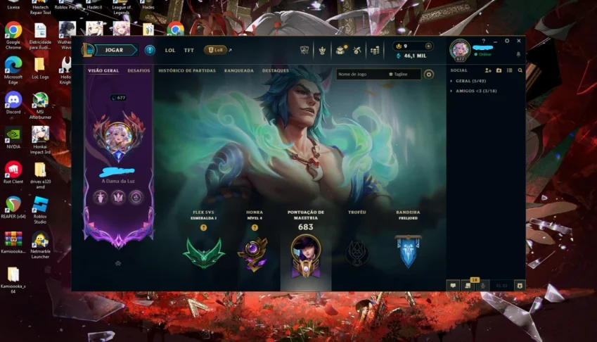 Conta League of Legends e Valorant