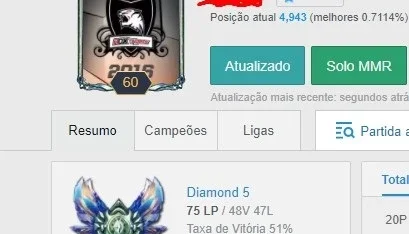 Conta Diamante 5 85 skins, todos os campeões