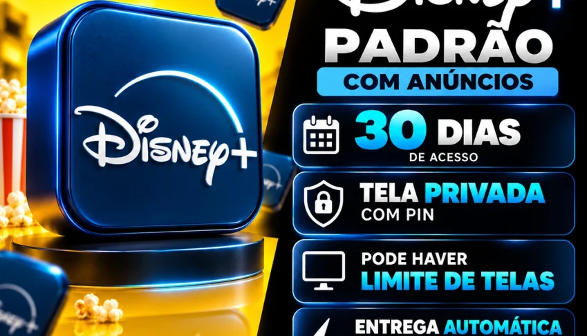 Tela Disney Plus + Pin [30 Dias]