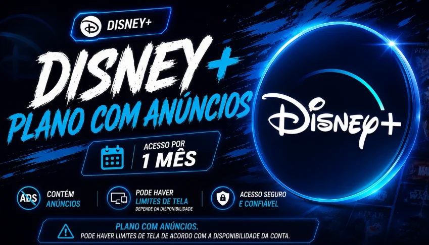 Tela Disney Plus + Pin [30 Dias]