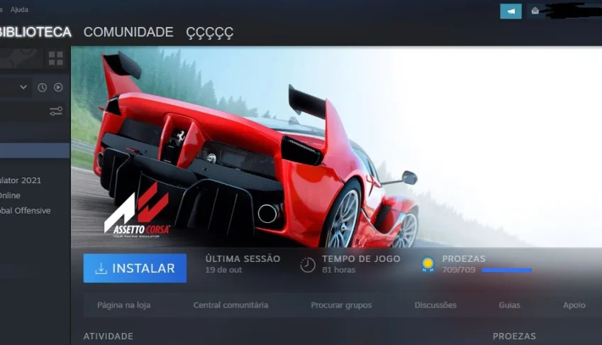 Conta Steam LVL 40 com muitos jogos
