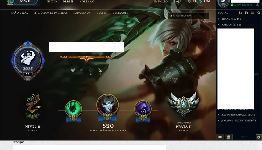 VENDO CONTA LOL LVL 54