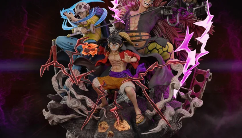 Supernovas Luffy Kid Law One Piece 3D Stl Diorama