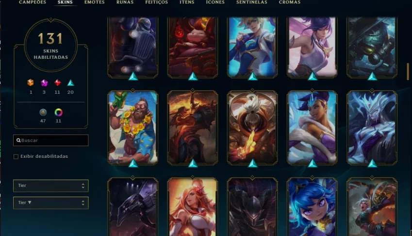 Conta gold 4 com todos campeões level 250