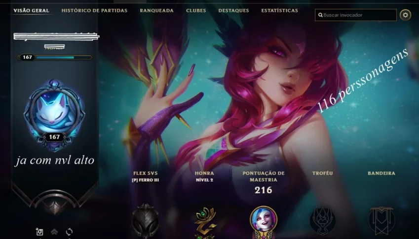 vendo conta do league of legends