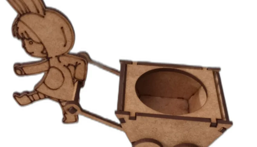 Kit cesta pascoa Marcha em MDF para ovo de 50g.