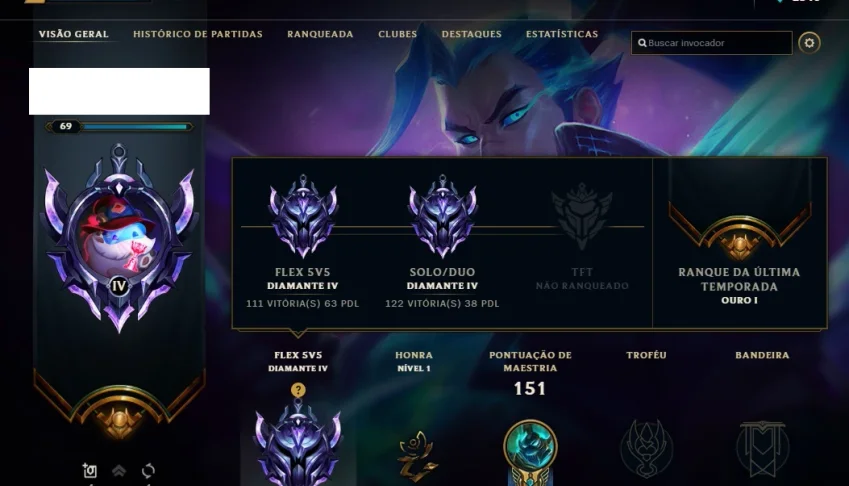 Conta Diamante 4 na SoloQ e Flex