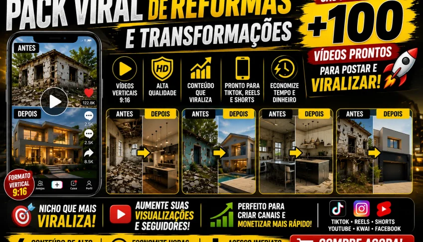 Pack De Videos Viral De Reformas E Transformações