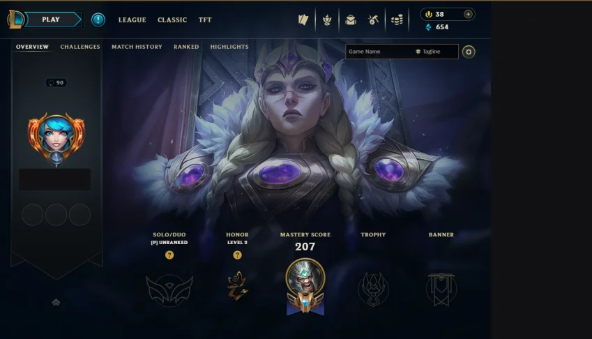 Conta League of Legends | Level 90 | 57 Skins | Unranked