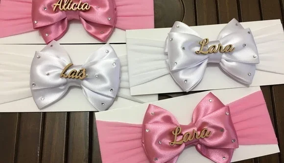 Laço de Cabelo Personalizado com Nome