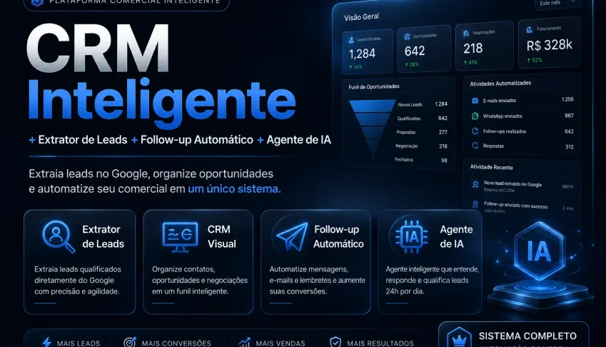 CRM Intelingente + Extrator Automatico+Follow-Up +Agente Ia
