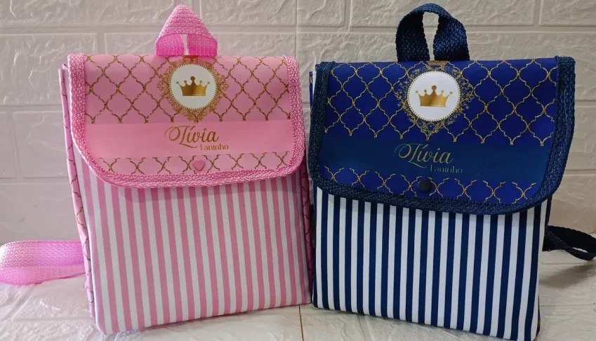 Kit 10 Mini Mochilas Infantis Personalizadas 24 x 18 cm