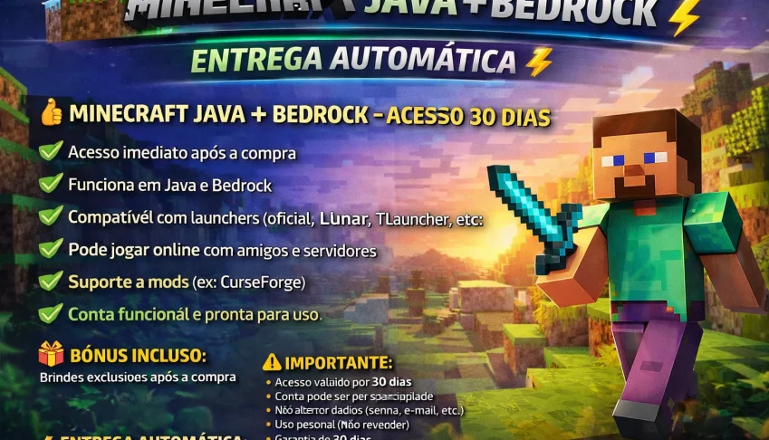 Minecraft Java + Bedrock 🎮 | Entrega Automática ⚡