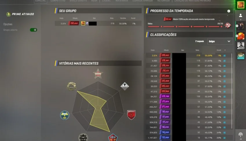 Conta Steam CS2 (28K Premier)