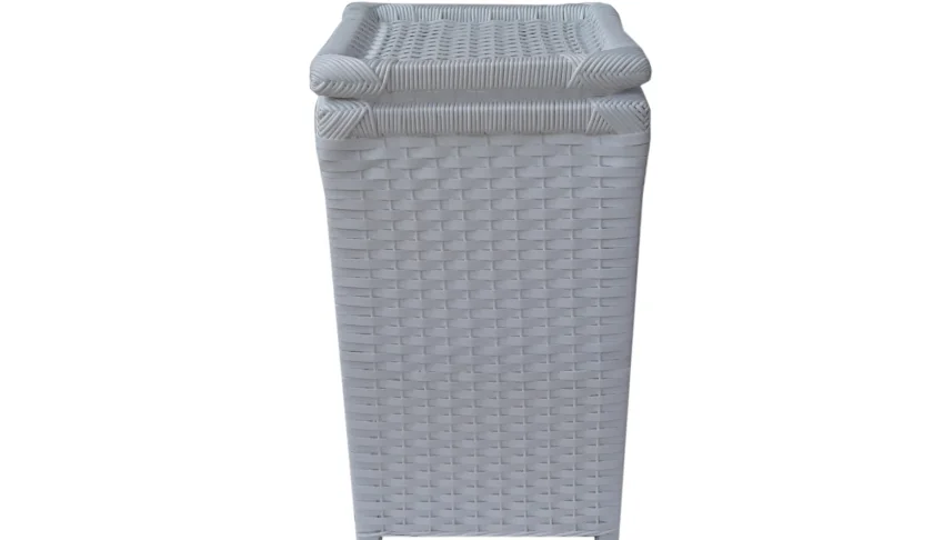 Cesto de Roupa Sintético Branco 30x30x60