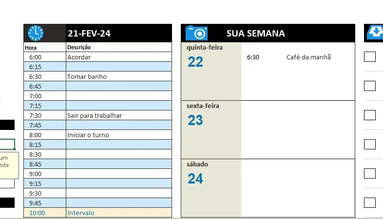 Agenda De Tarefas Diárias - Editavel