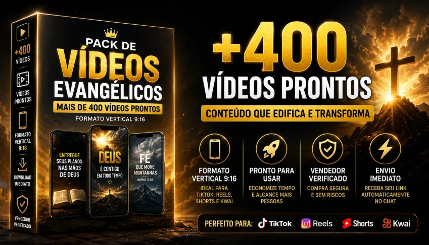 +400 Vídeos Evangélicos Para TikTok, Reels e Shorts
