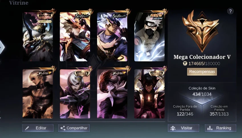 Conta mobile legends insana full heróis e emblemas