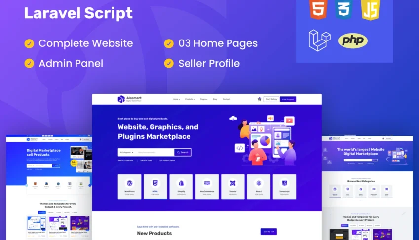 Alasmart Site Saas Script Marketplace de Download Digitais