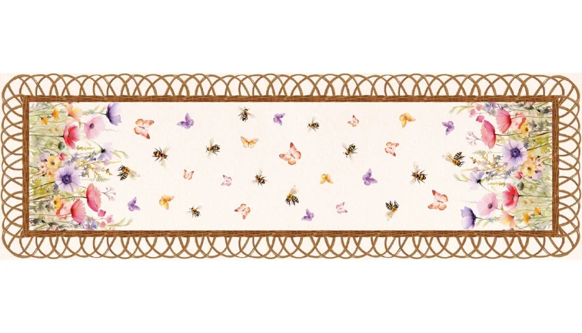 Caminho de Mesa 143x46cm - Florais e Folhagens
