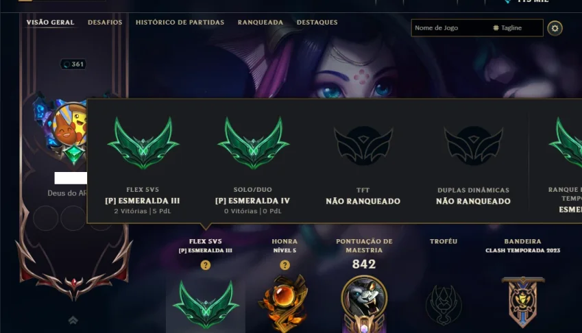 Esmeralda 4 com TODOS os Champs e 407 Skins +2 Raras