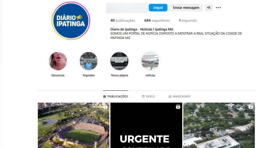 Vendo pagina politica Diario de Ipatinga