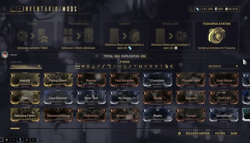 Conta no Warframe
