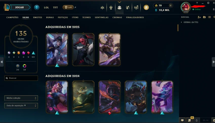 Conta Level 313 Com Skins E Mmr De Plat