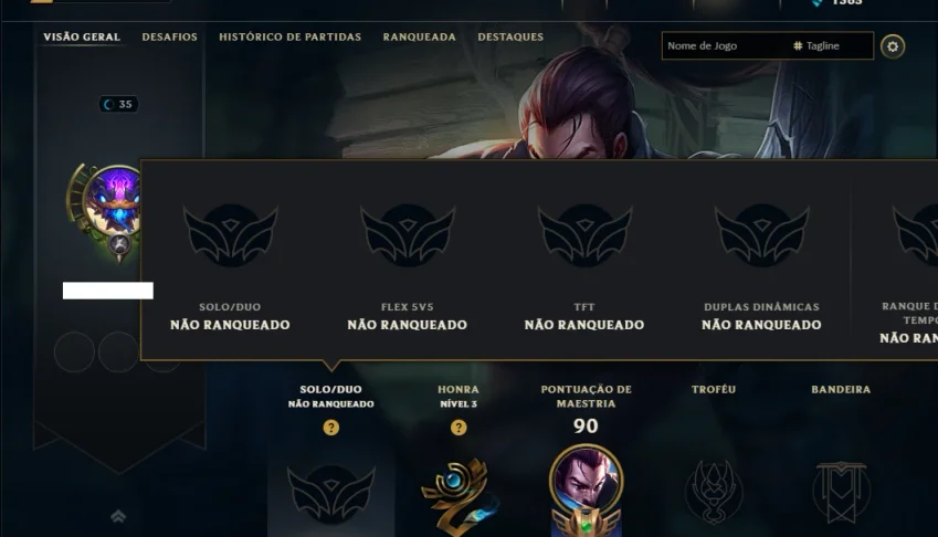 Unranked com 25 Champs e 6 Skins
