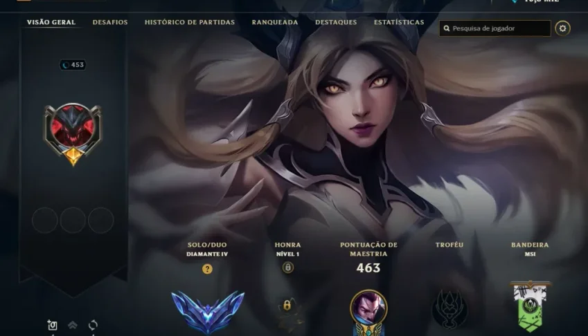 Conta diamante lvl 450+